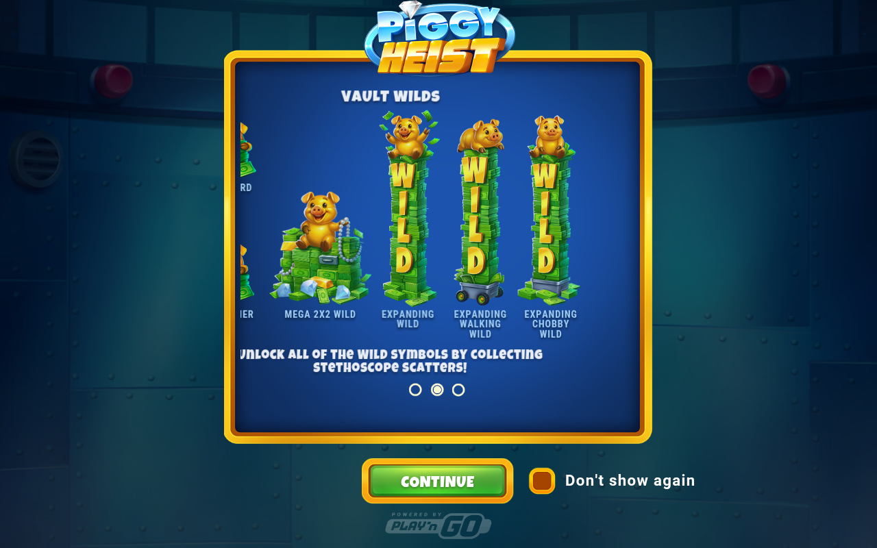 Piggy Heist information screen