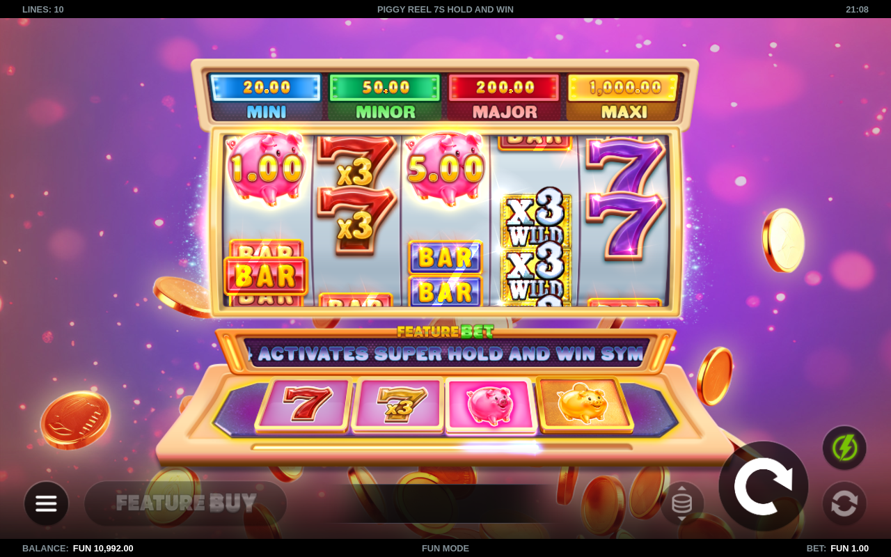 Piggy Reel 7s Hold and Win gameplay