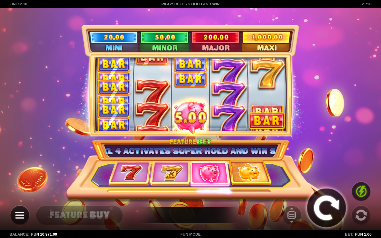 Piggy Reel 7s Hold and Win gameplay