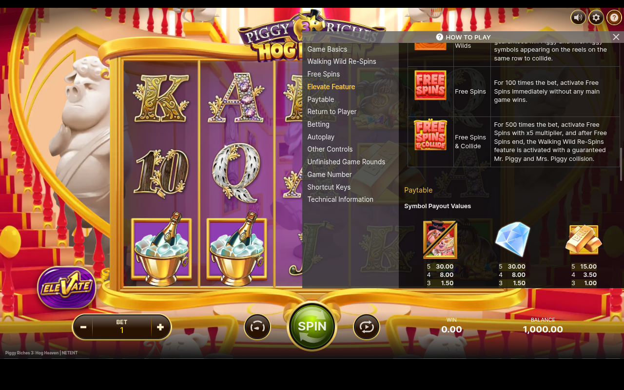 Piggy Riches 3: Hog Heaven information screen