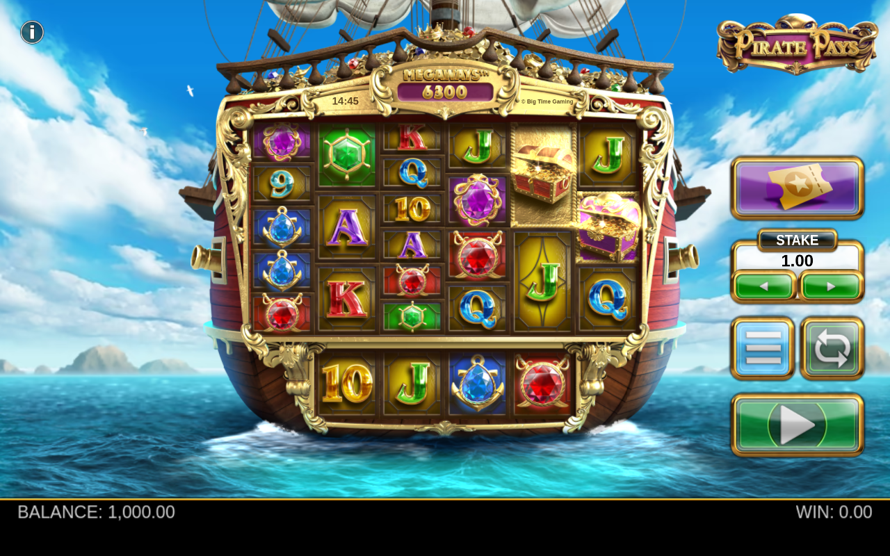 Pirate Pays Megaways base game