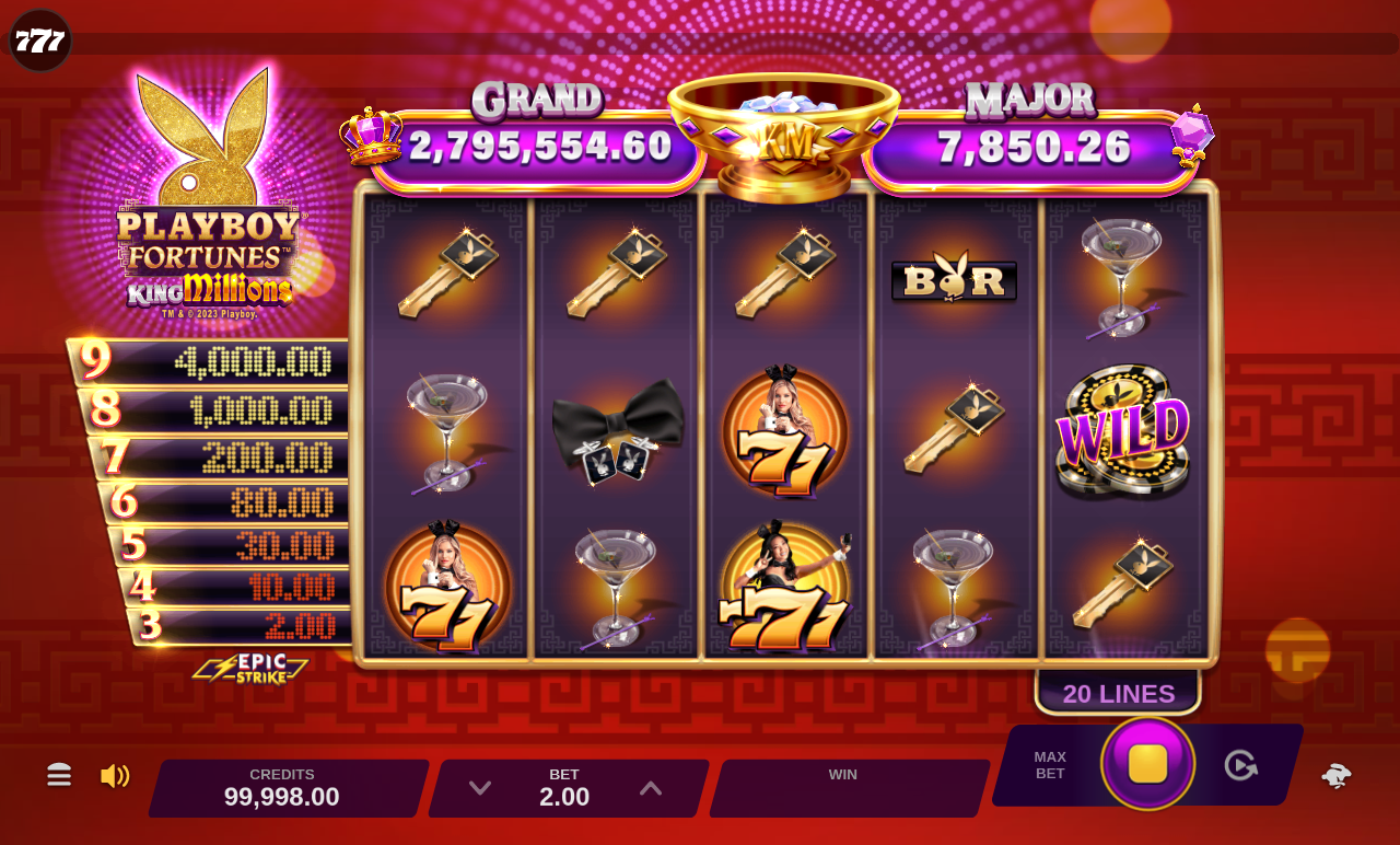 Playboy Fortunes King Millions gameplay