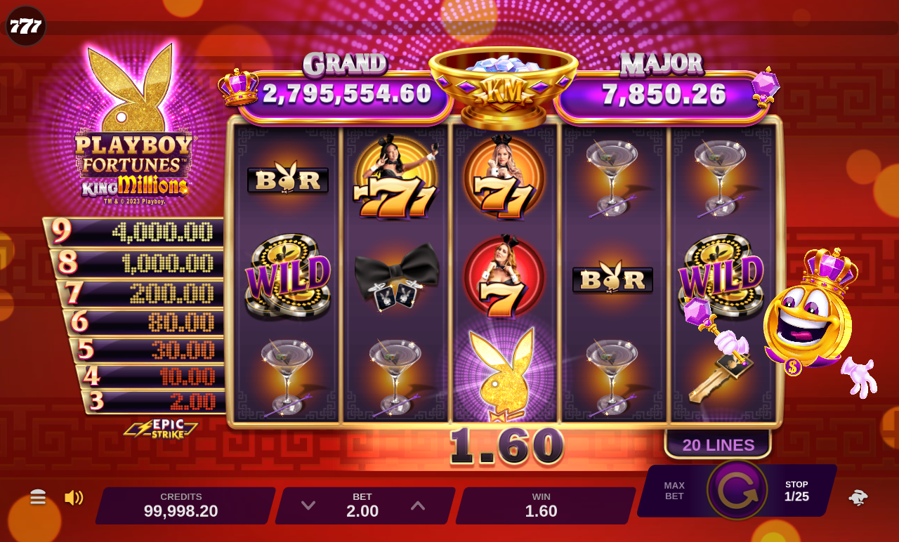 Playboy Fortunes King Millions gameplay