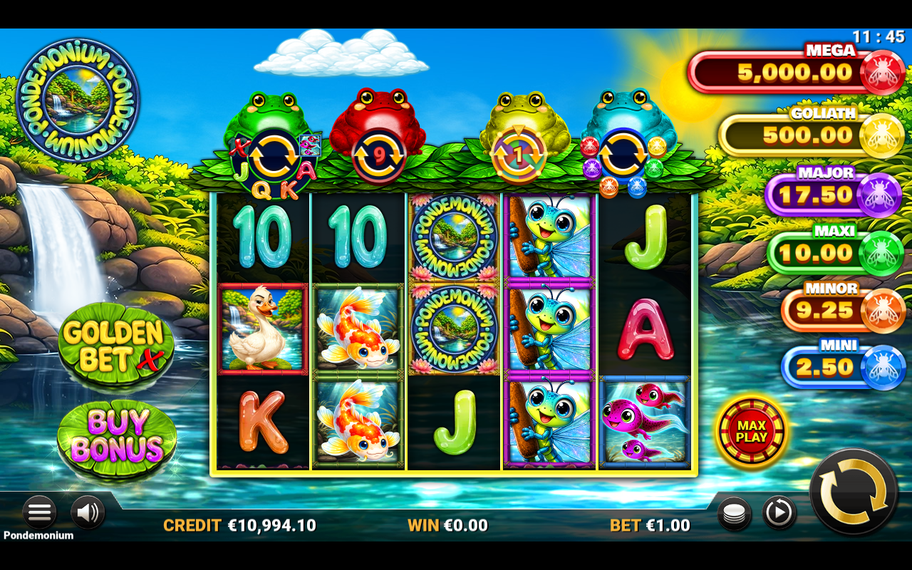 Pondemonium gameplay during a feature
