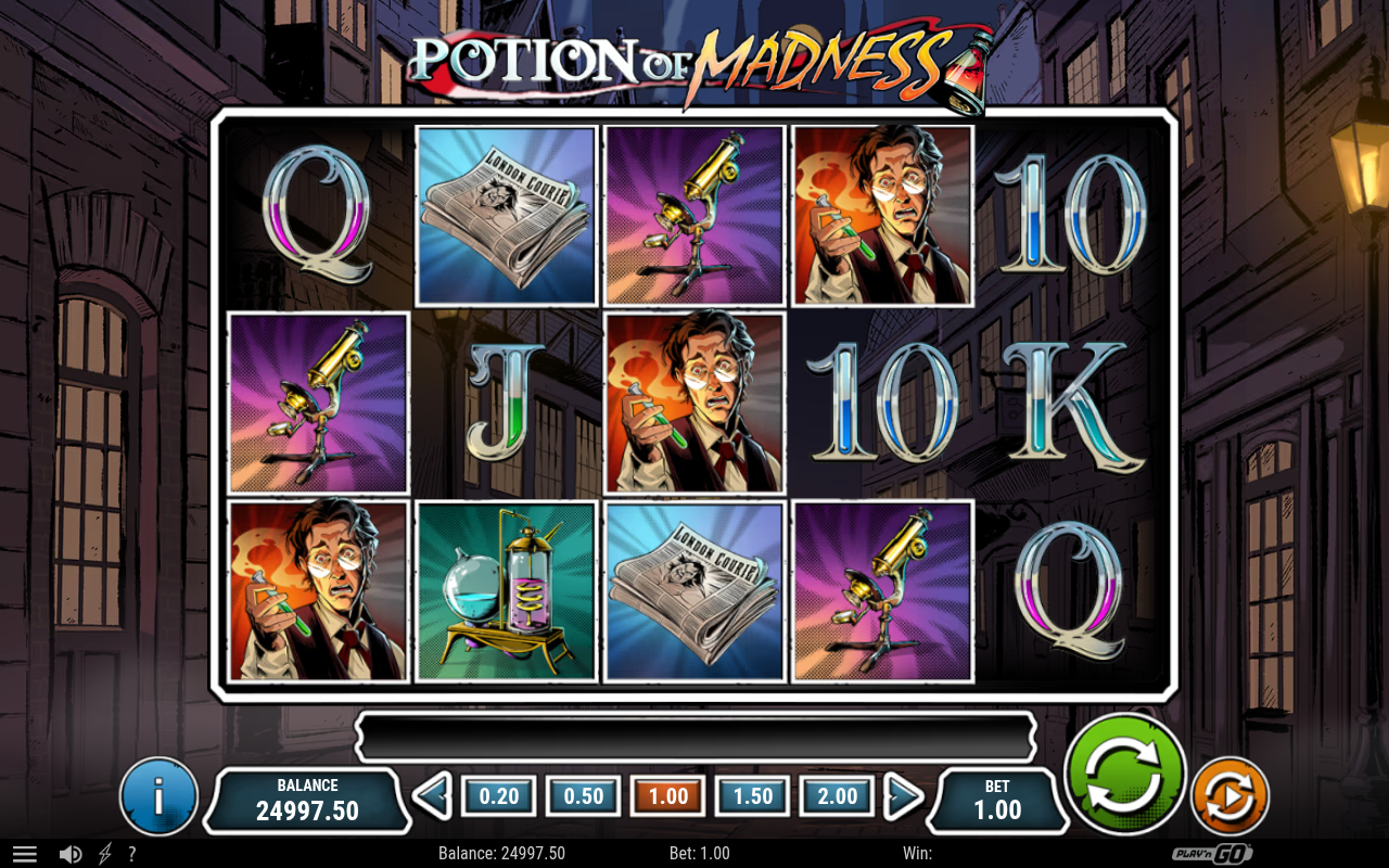 Potion of Madness expanded free spins grid