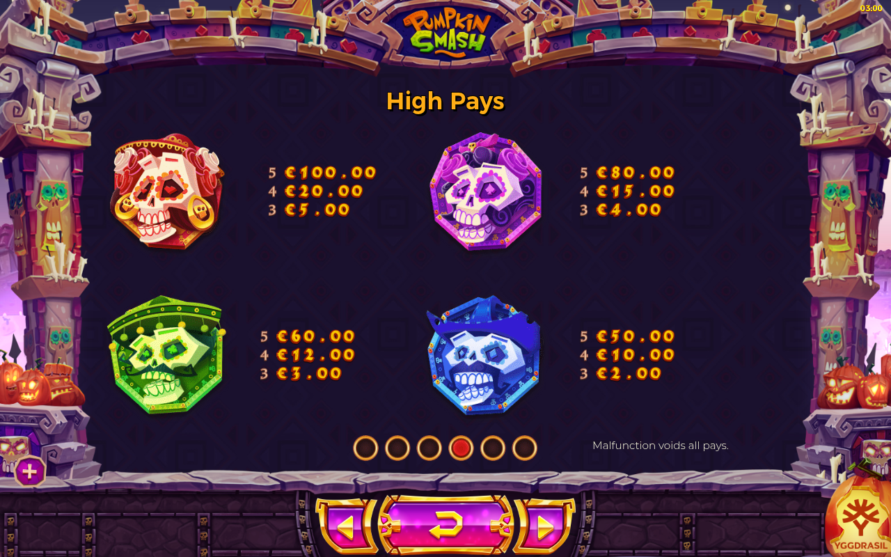 Pumpkin Smash information screen