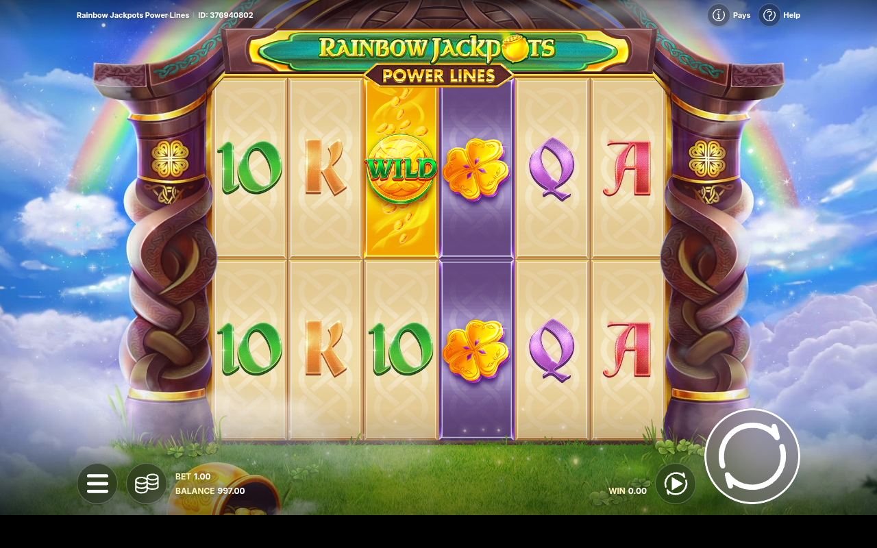 Rainbow Jackpots Power Lines gameplay