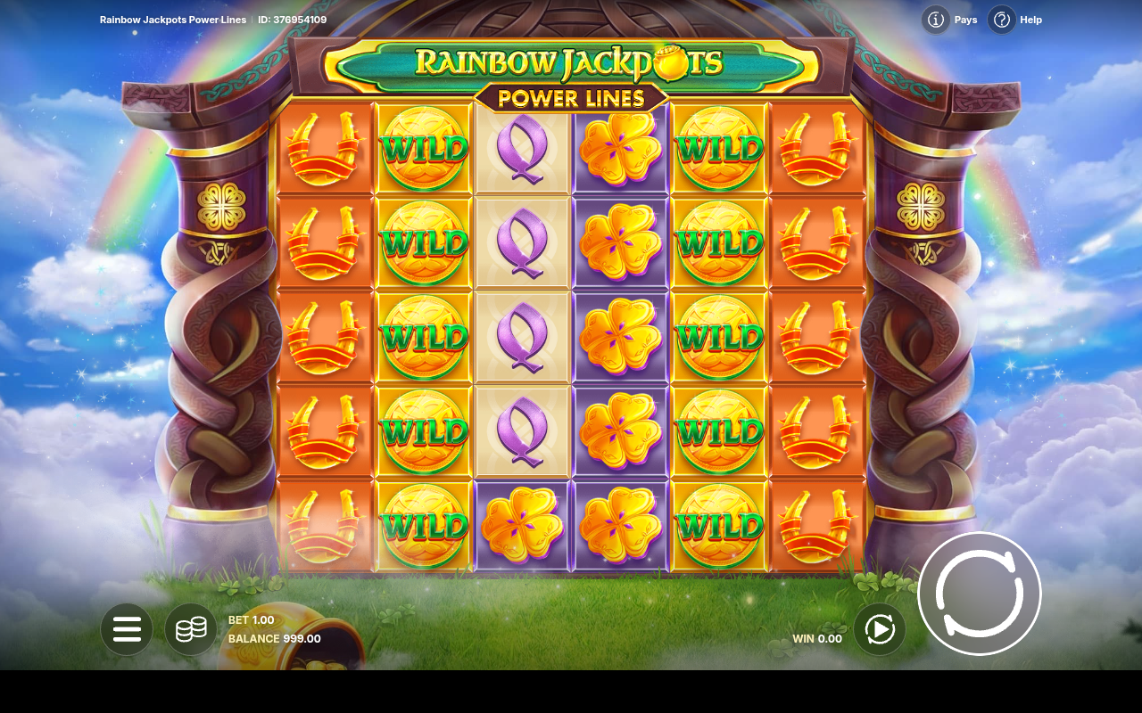 Rainbow Jackpots Power Lines gameplay