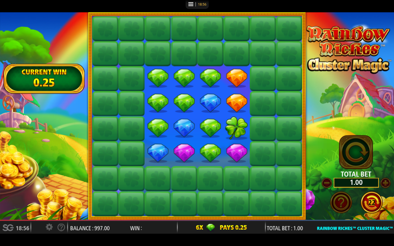 Rainbow Riches Cluster Magic gameplay