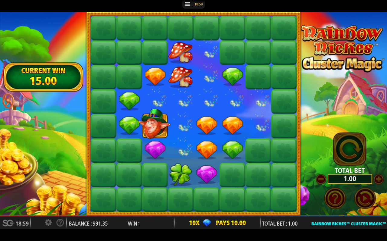 Rainbow Riches Cluster Magic gameplay