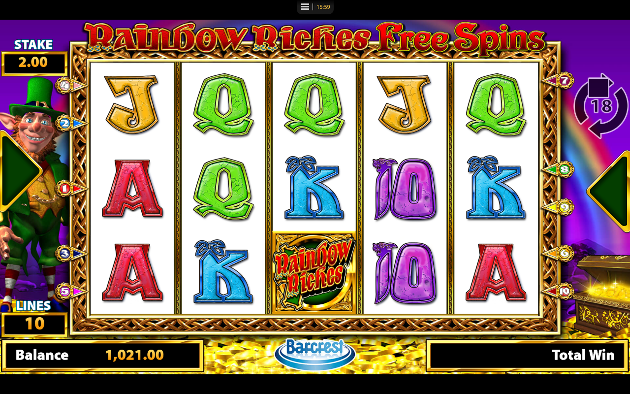 Rainbow Riches Free Spins gameplay