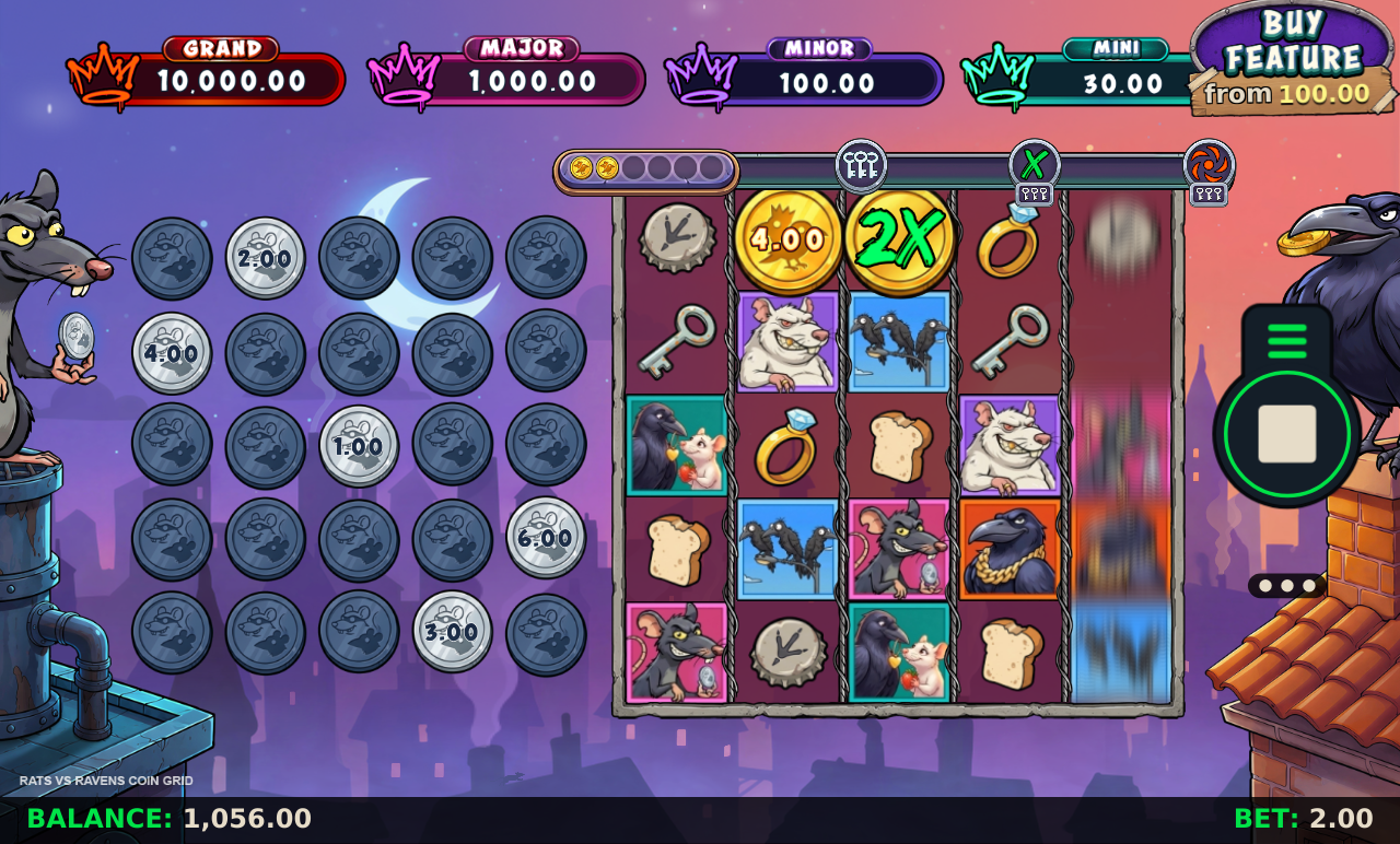 Rats Vs Ravens Coin Grid gameplay