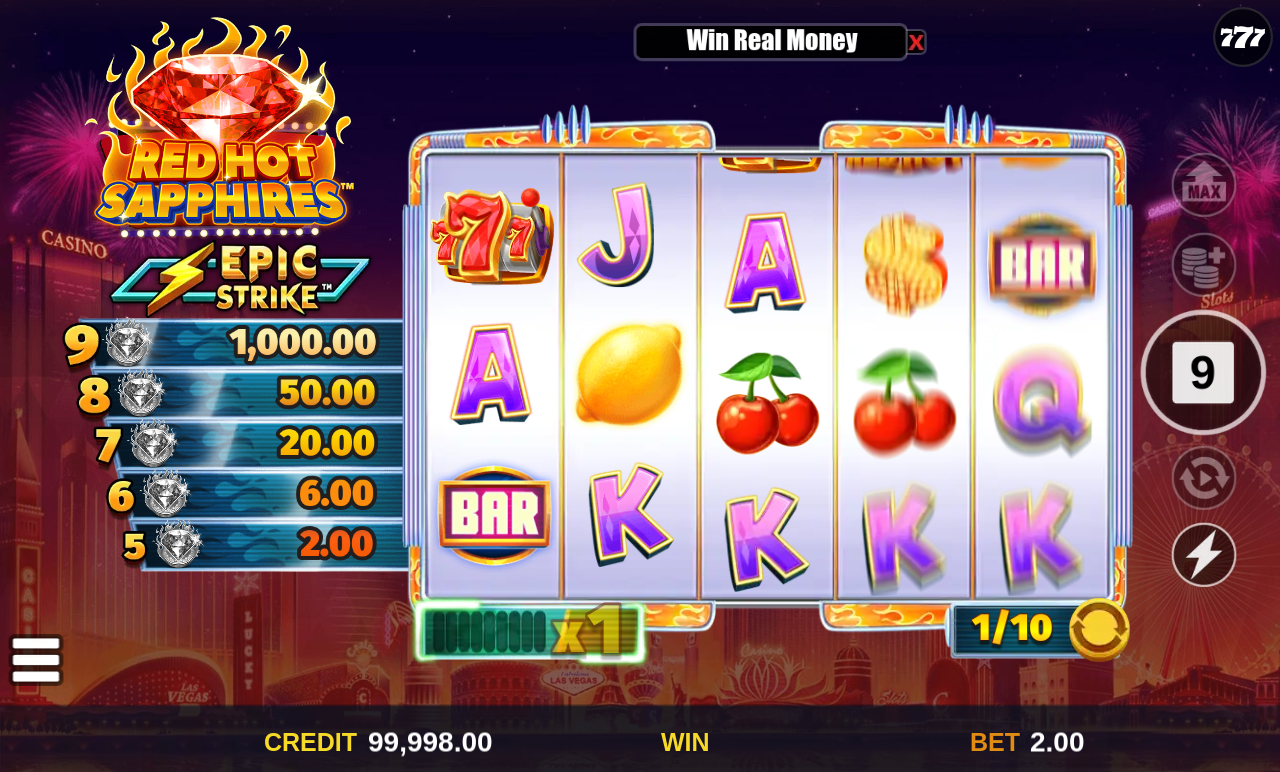 Red Hot Sapphires gameplay