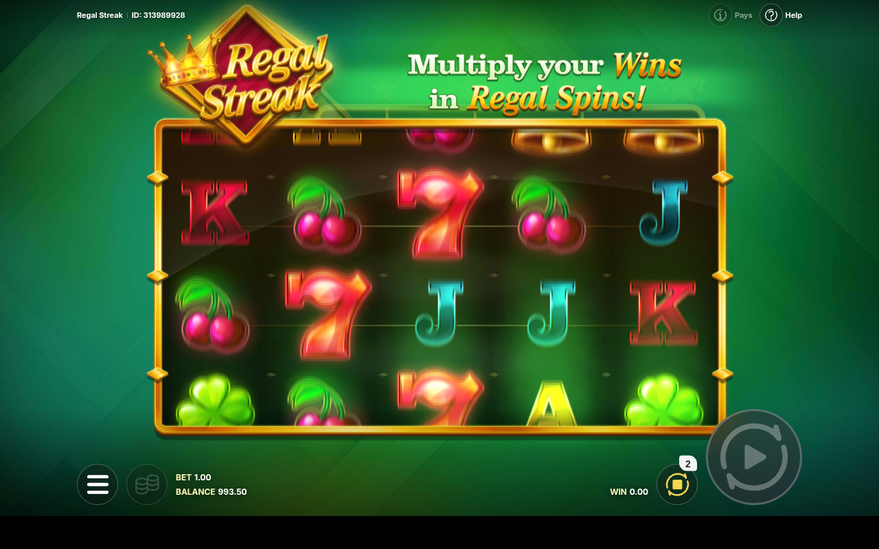 Regal Streak Regal Spins gameplay