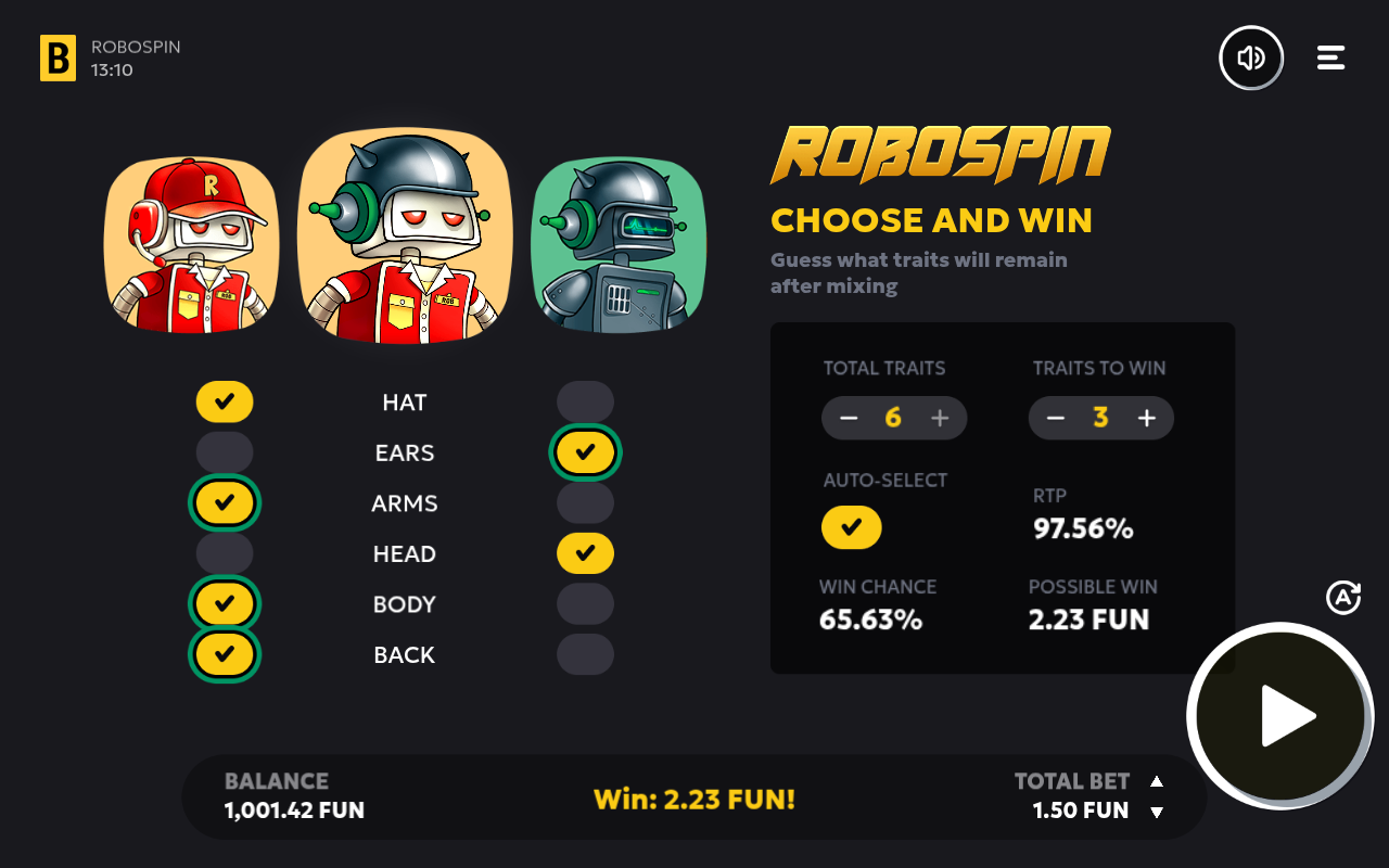 Robospin gameplay
