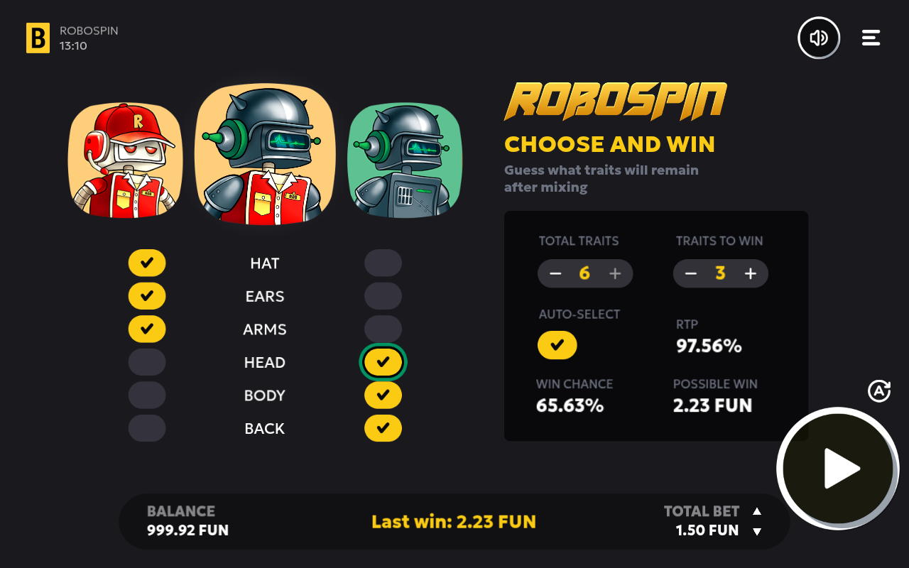 Robospin gameplay