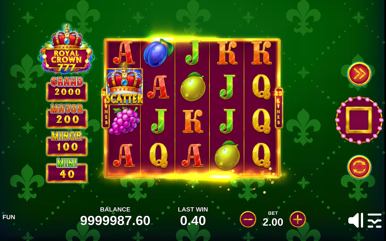 Royal Crown 777 base game