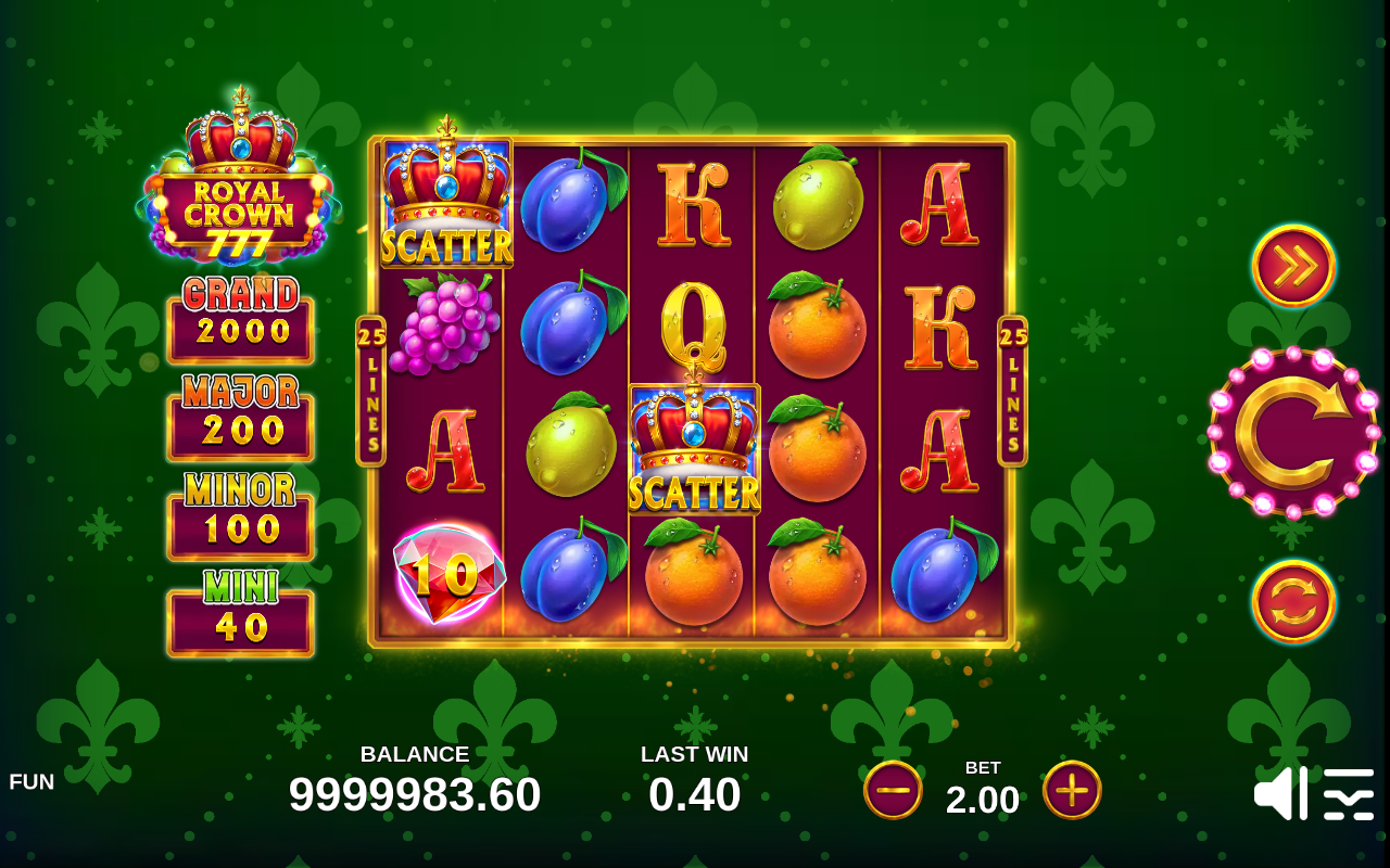 Royal Crown 777 gameplay