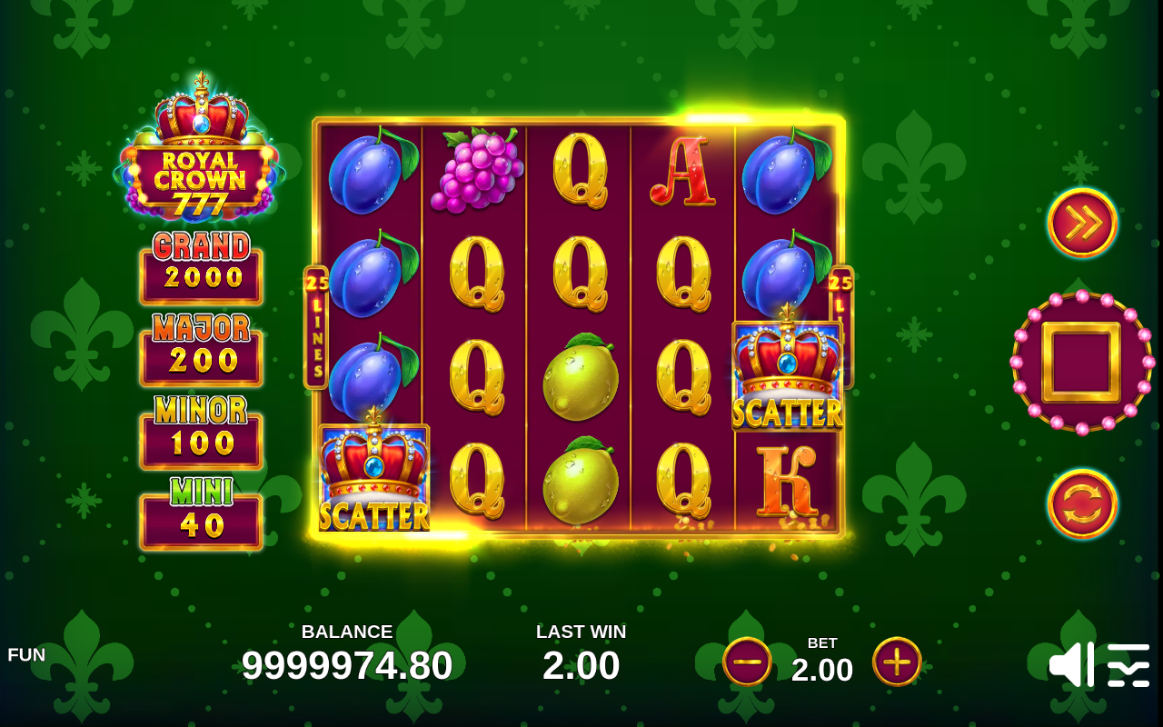Royal Crown 777 gameplay