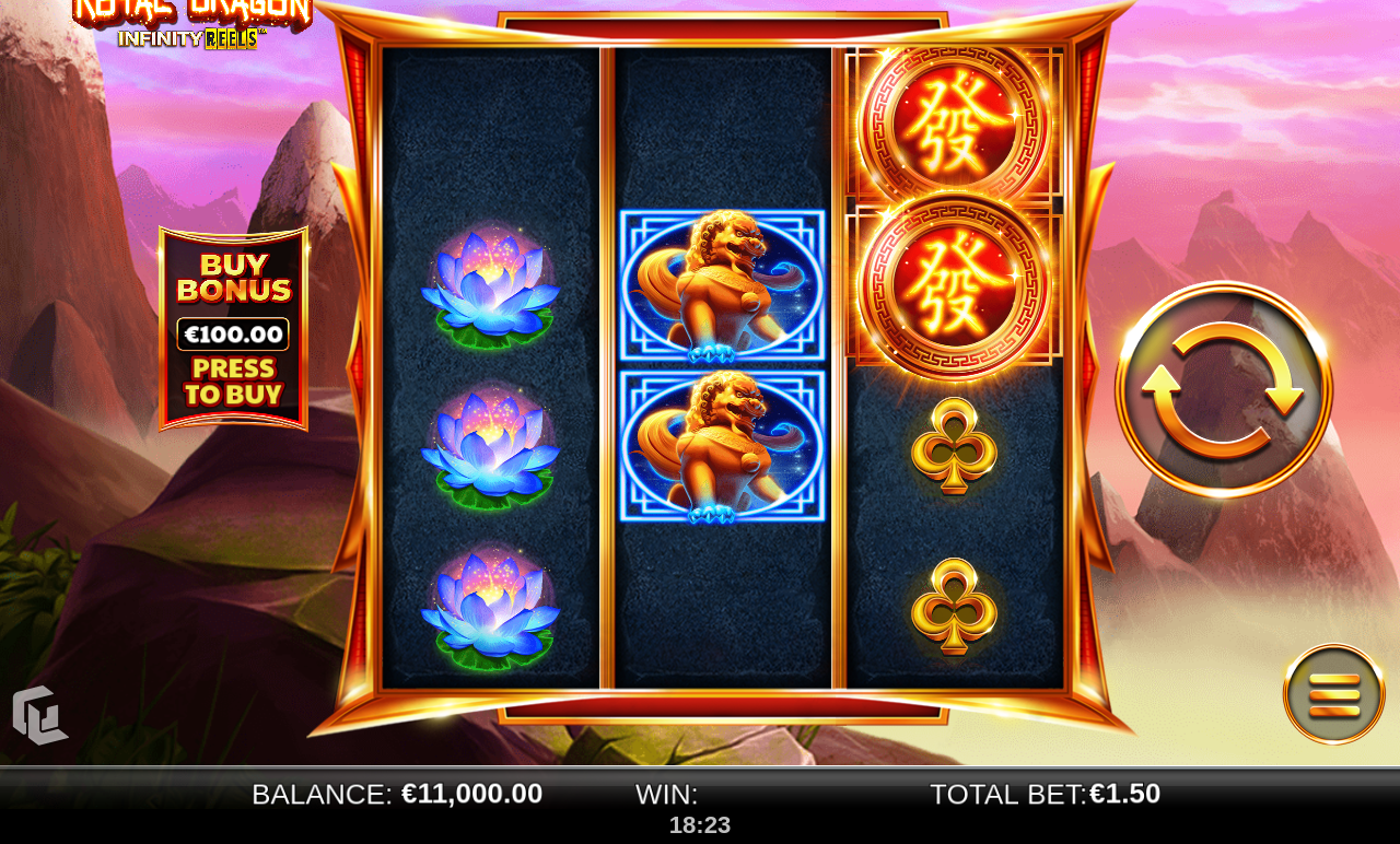 Royal Dragon Infinity Reels base game