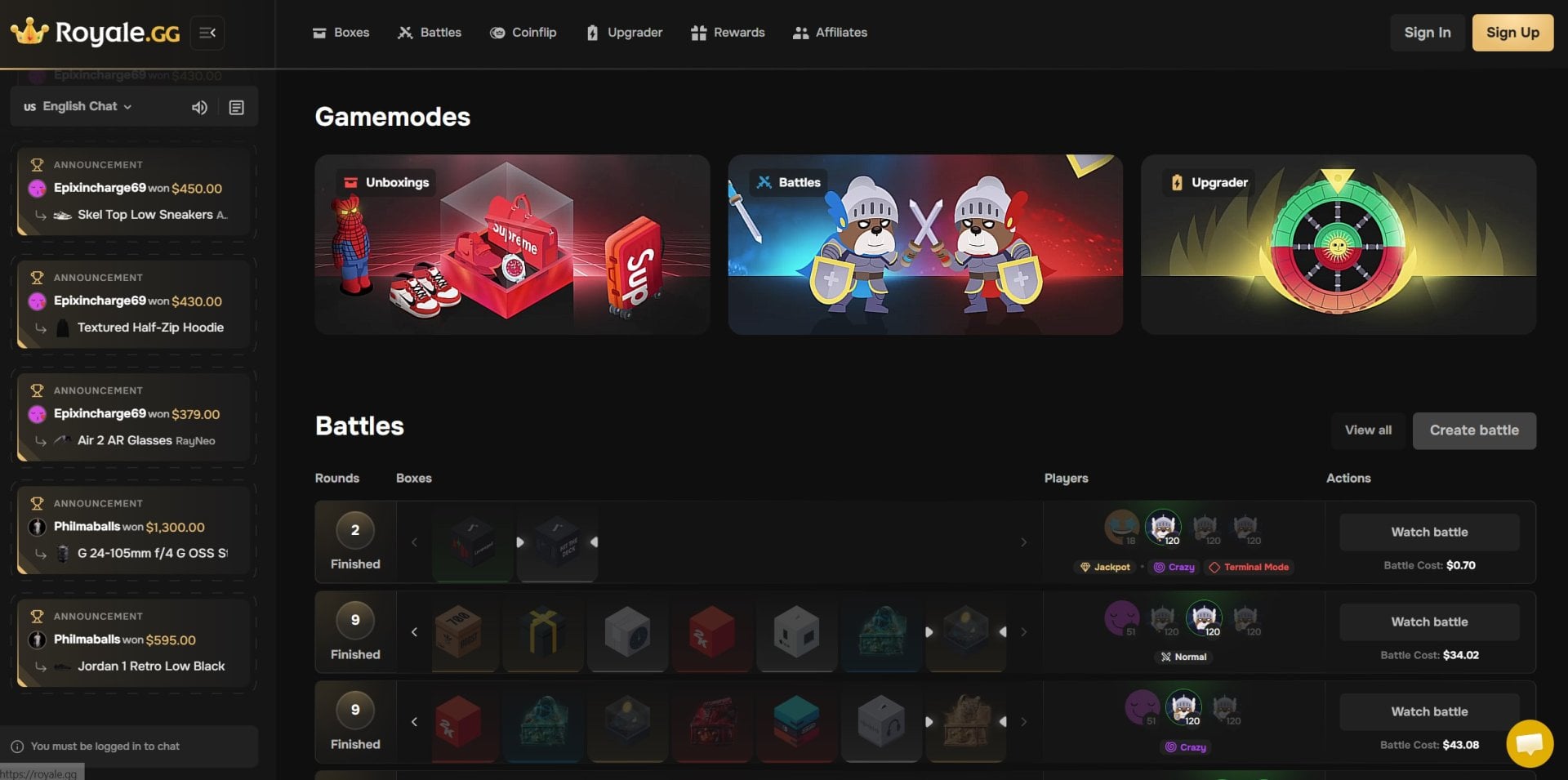 Royale.GG Homepage
