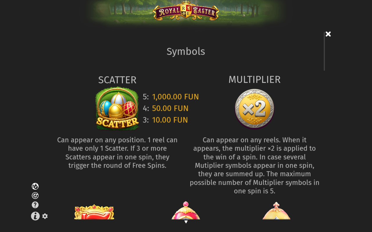 Royal Easter information screen
