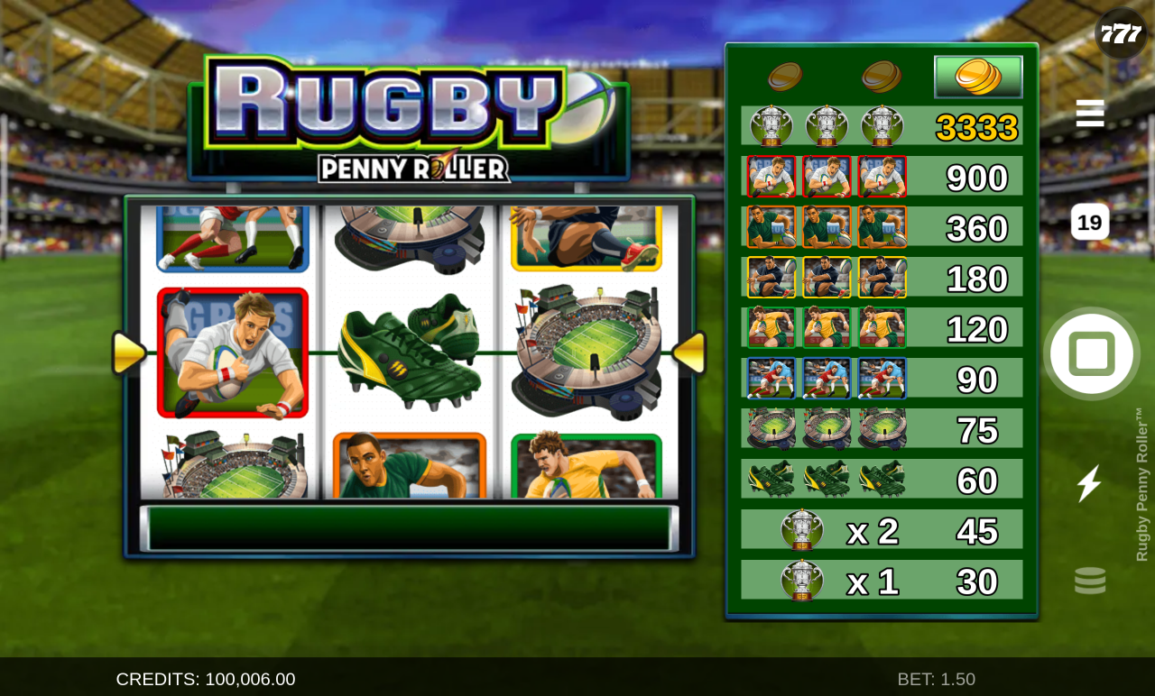 Rugby Penny Roller gameplay