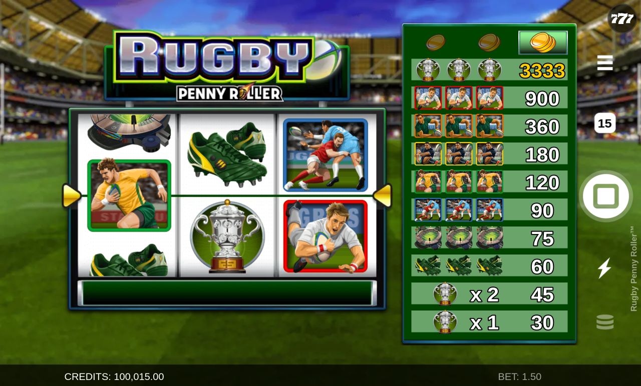 Rugby Penny Roller gameplay
