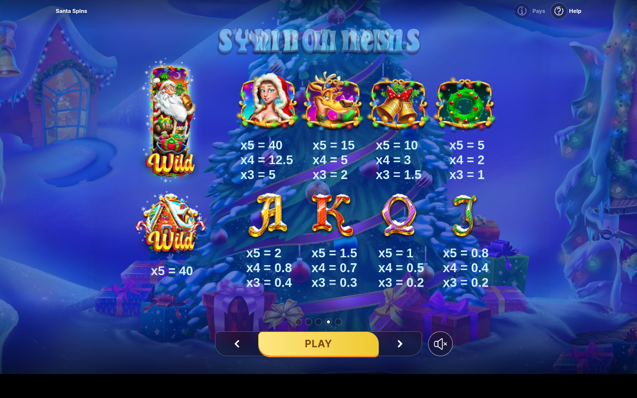 Santa Spins information screen