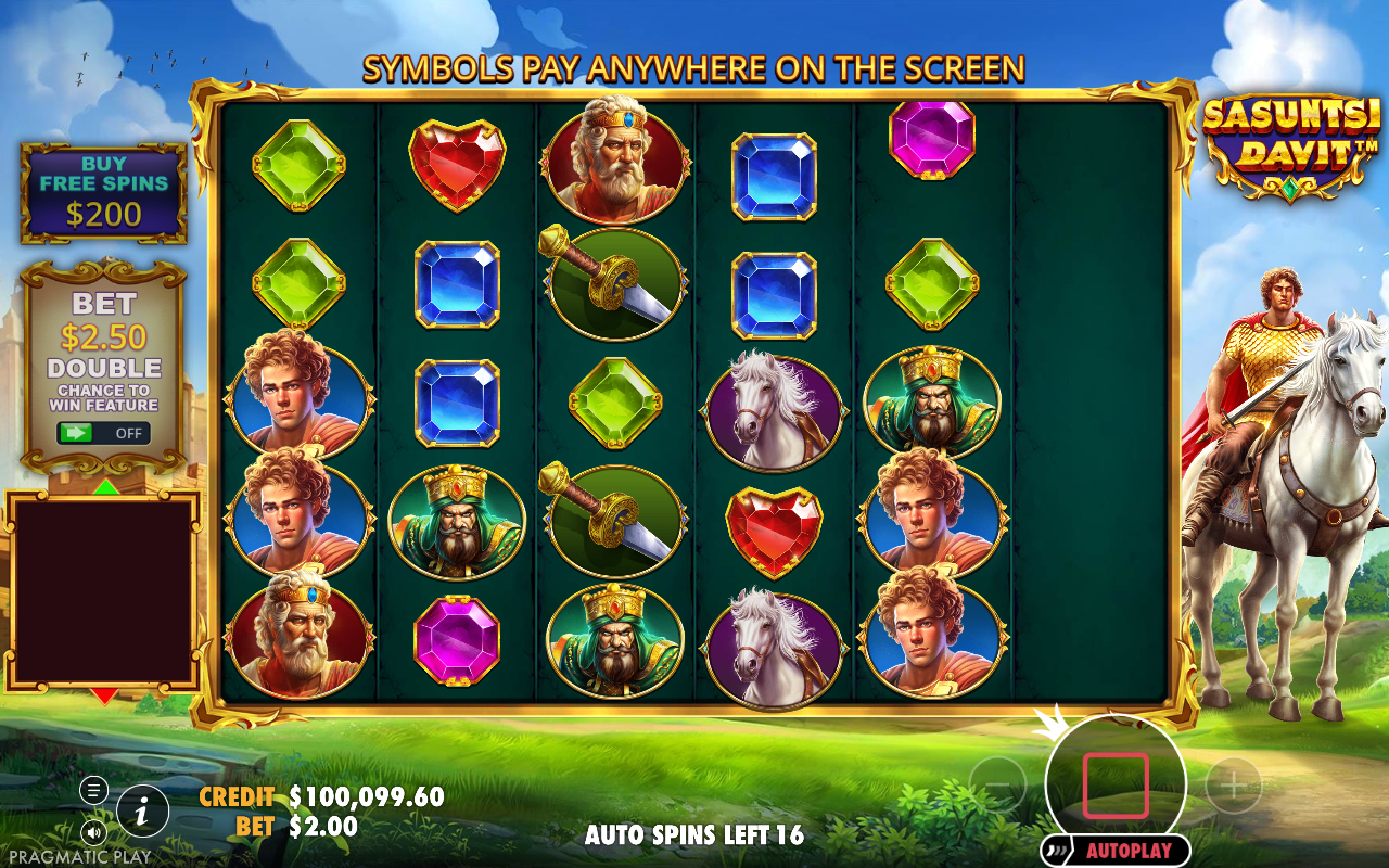 Sasuntsi Davit gameplay with tumble feature