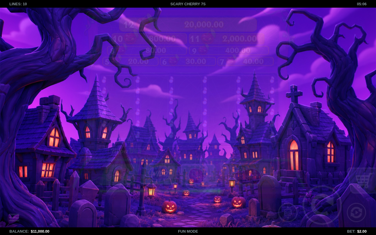 Scary Cherry 7s information screen