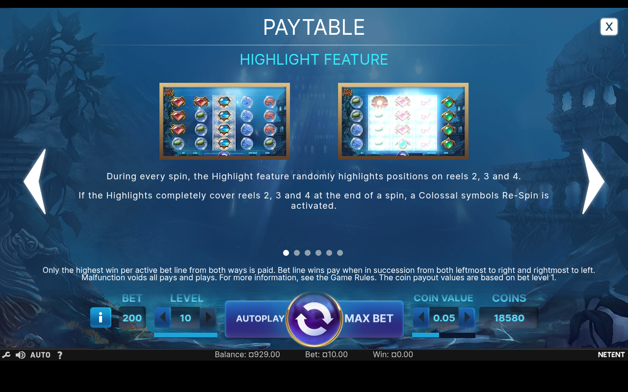 Secrets of Atlantis information screen