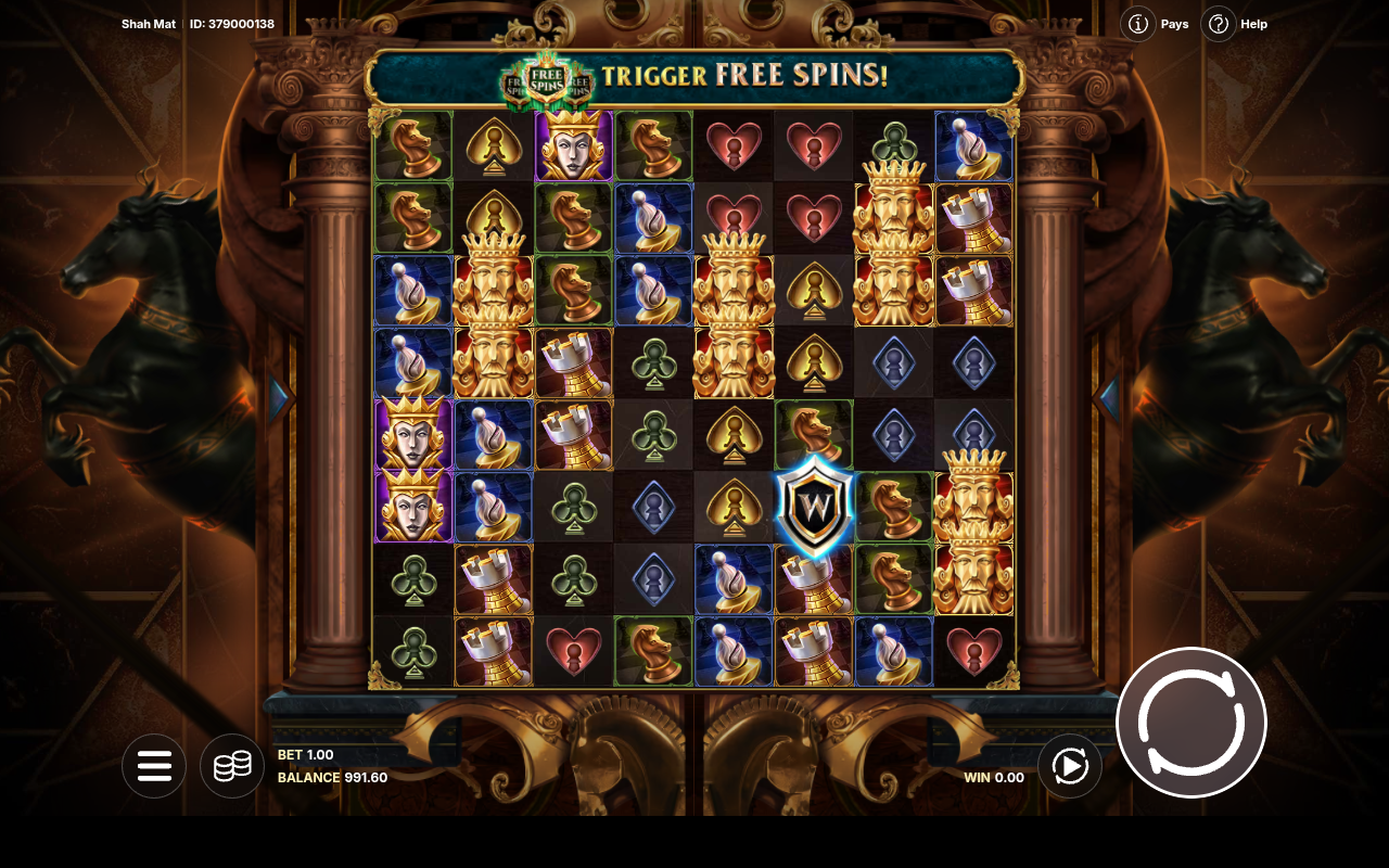 Shah Mat gameplay with wild symbols on the grid
