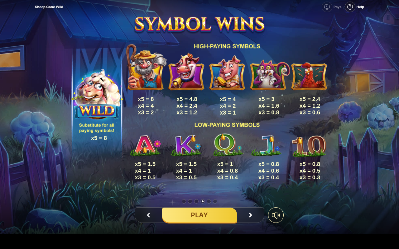 Sheep Gone Wild information screen