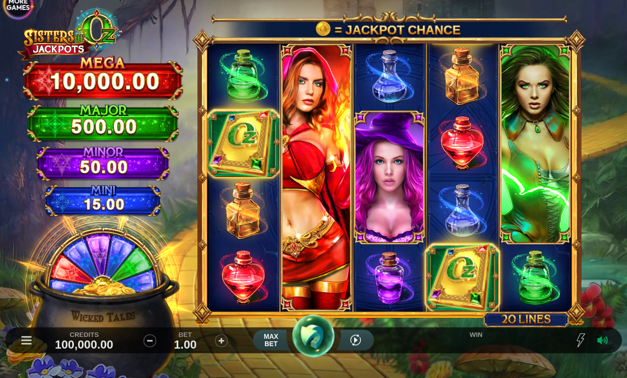 Sisters Of Oz Jackpots base game