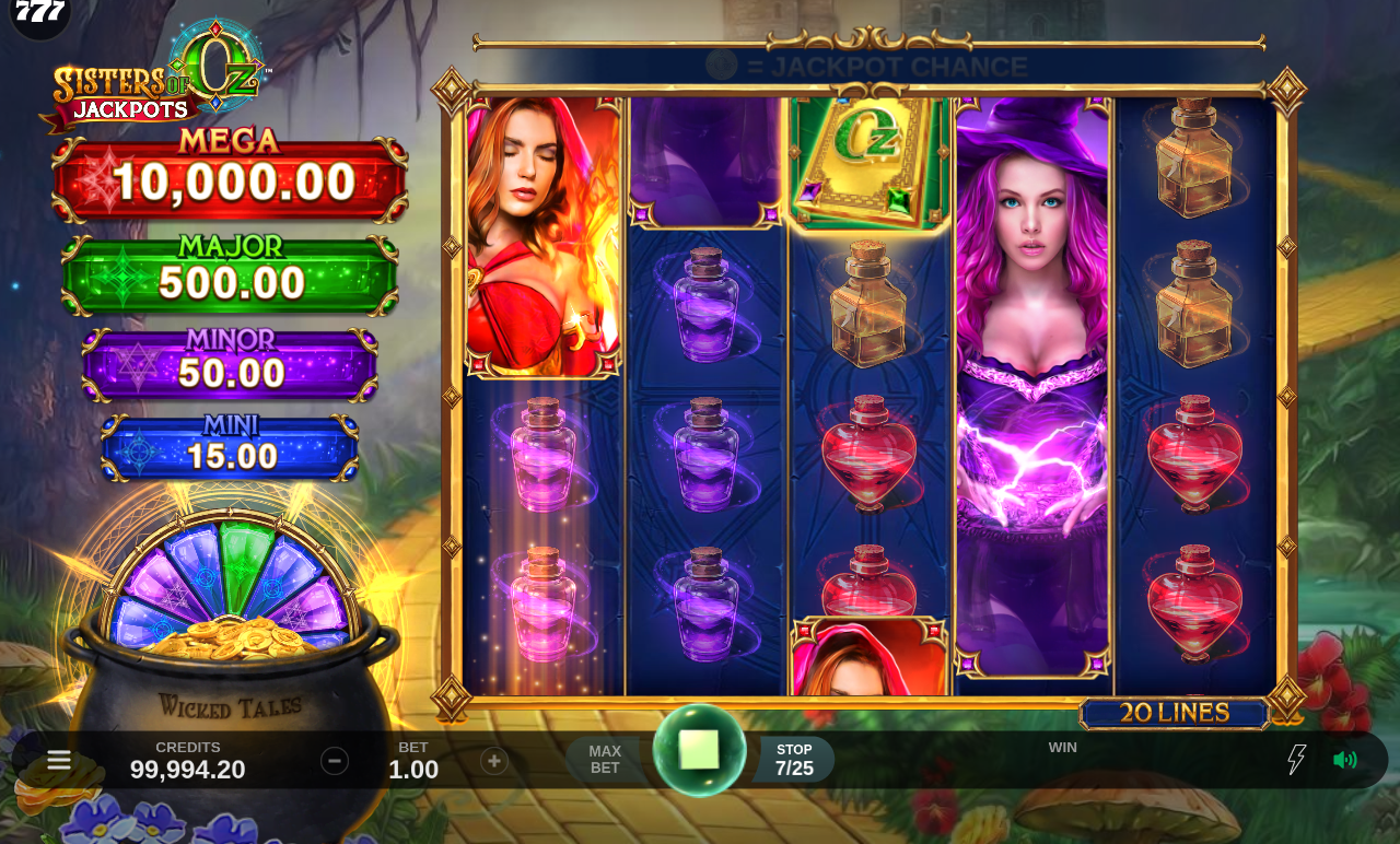 Sisters Of Oz Jackpots gameplay