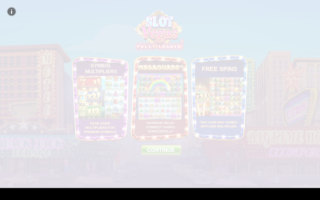 Slot Vegas Fully Loaded information screen