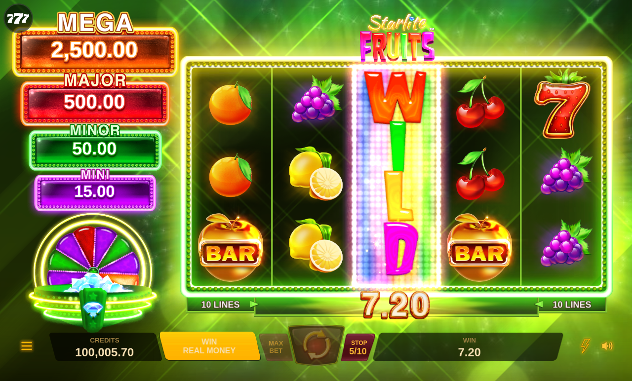 Starlite Fruits gameplay