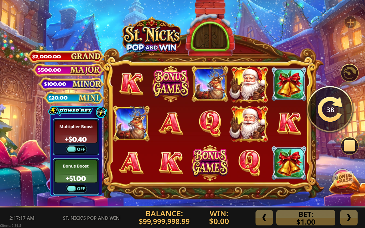 St. Nick's Pop and Win gameplay