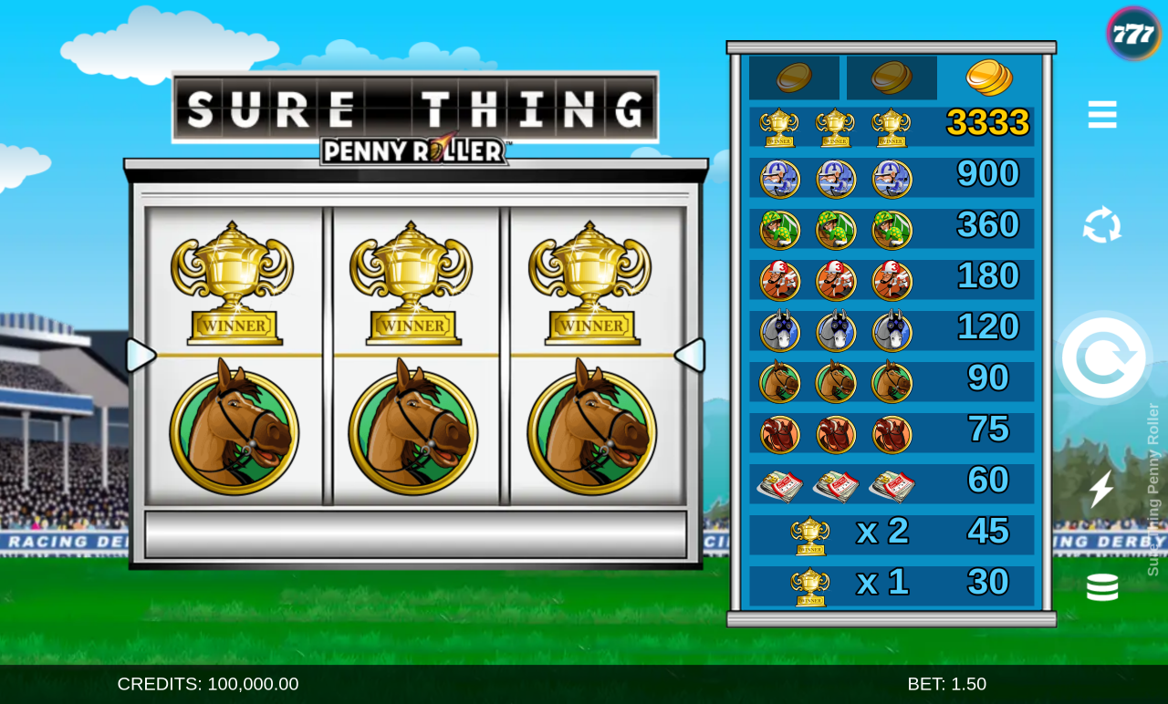 Sure Thing - Penny Roller base game