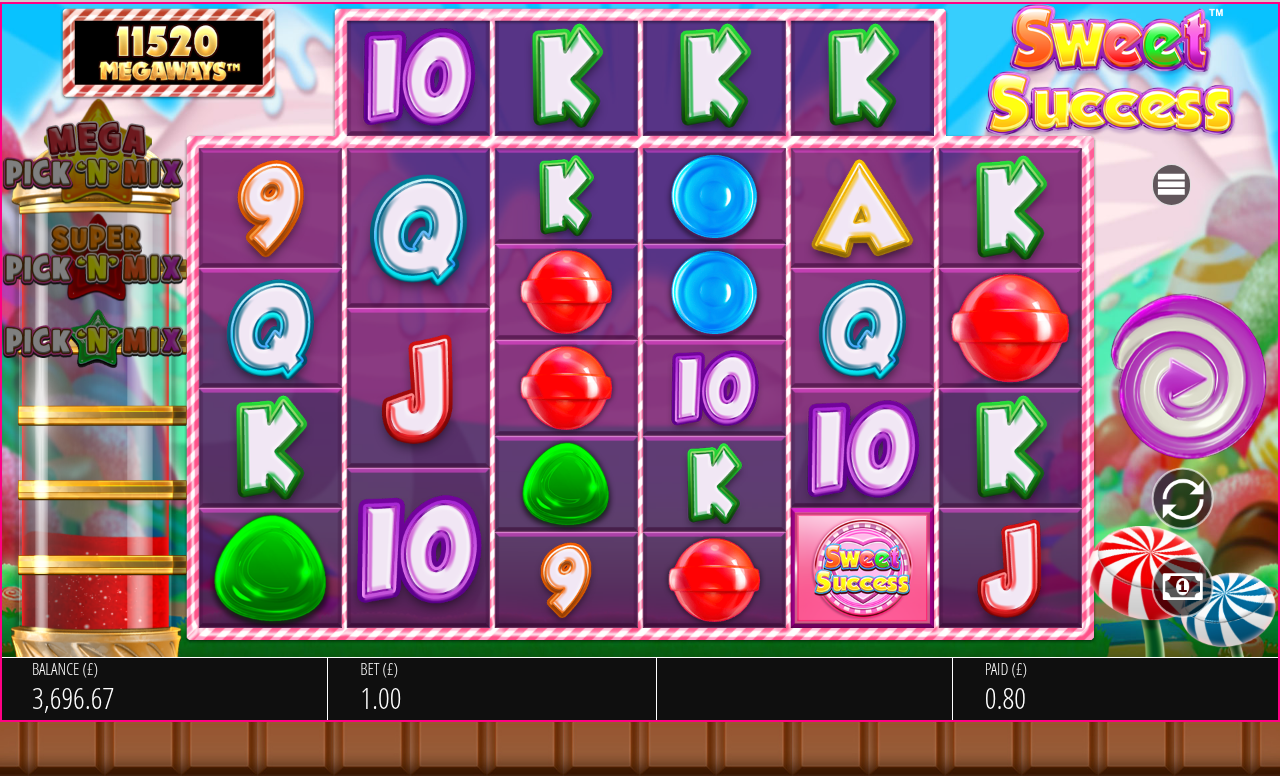 Sweet Success Megaways gameplay