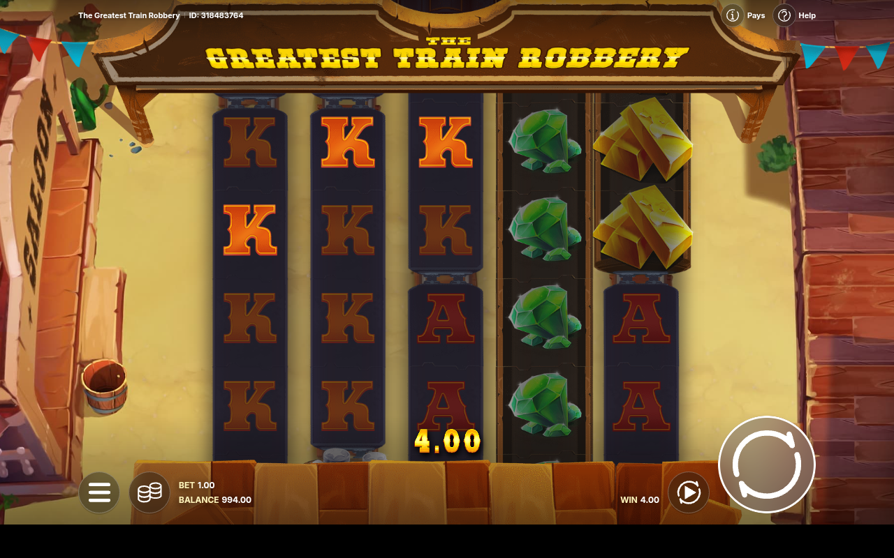 The Greatest Train Robbery gameplay with BONUS banner