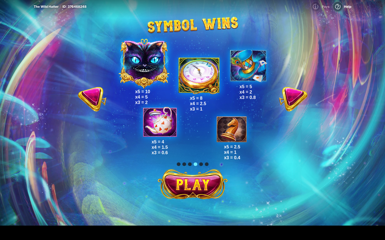 The Wild Hatter information screen