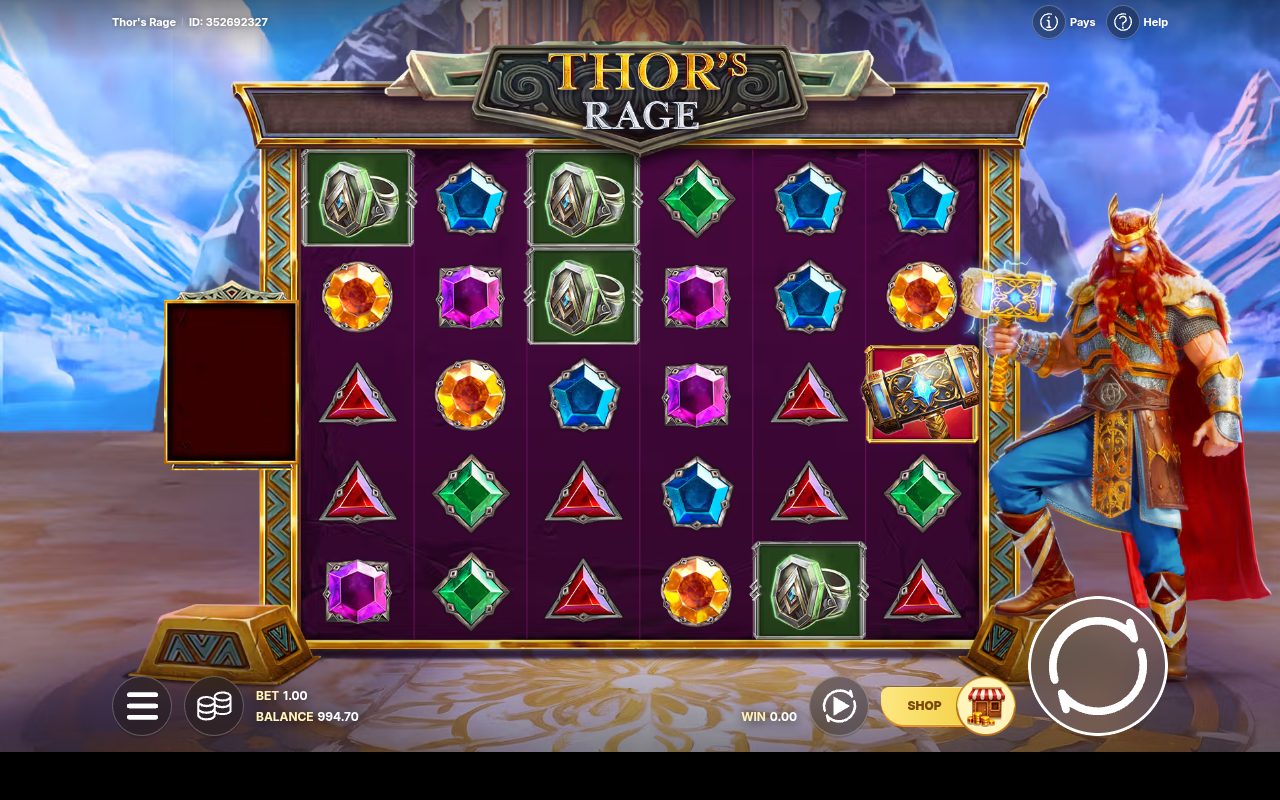 Thor's Rage gameplay during the free spins round