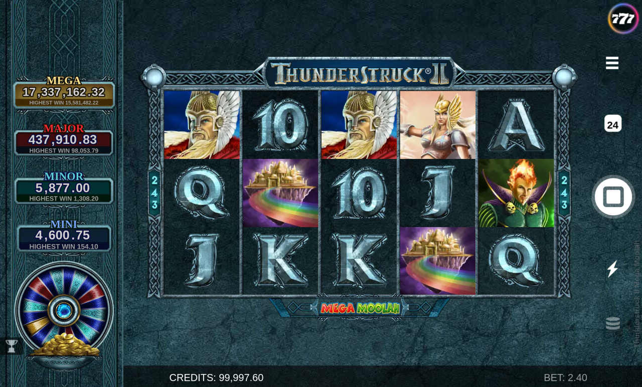 Thunderstruck II Mega Moolah gameplay