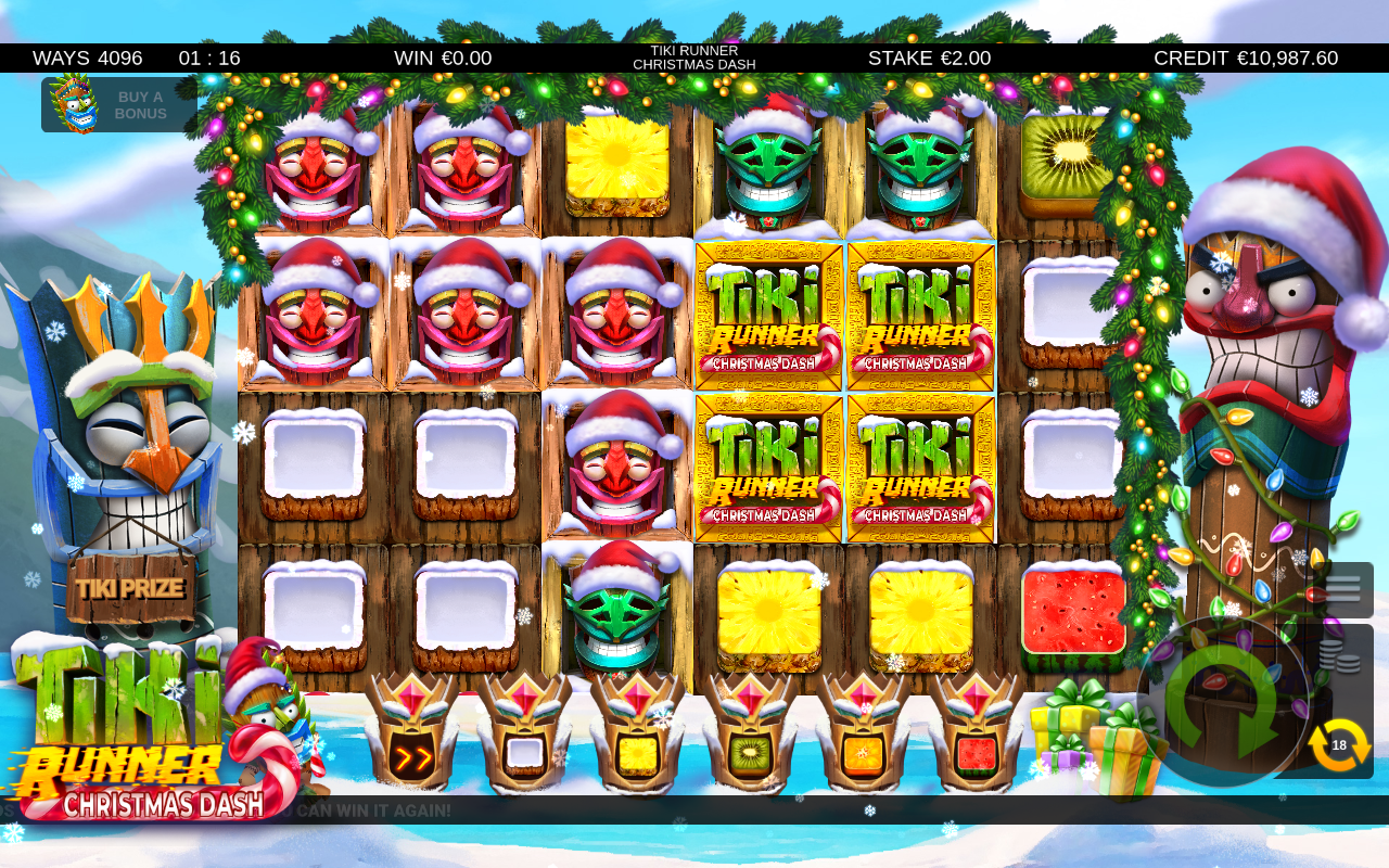 Tiki Runner Christmas Dash free spins round