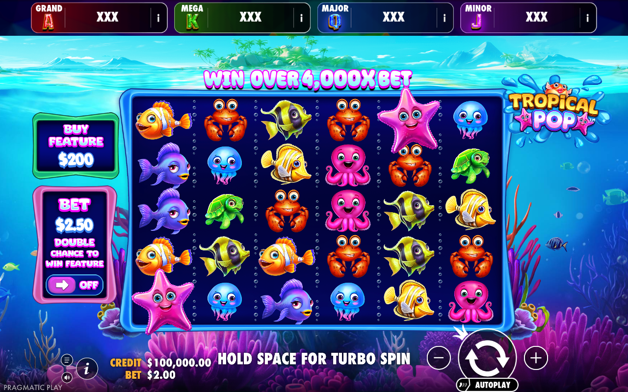 Tropical Pop Jackpot Play base game