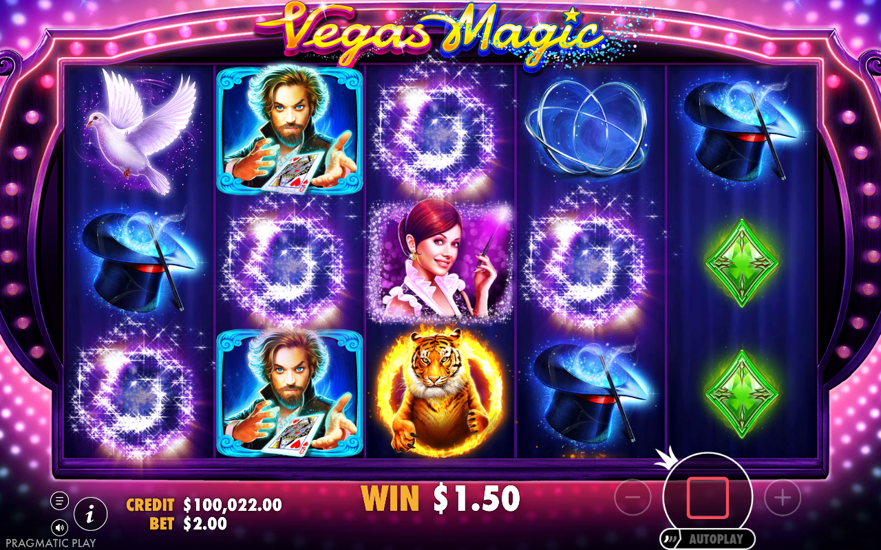 Vegas Magic tumble feature in play