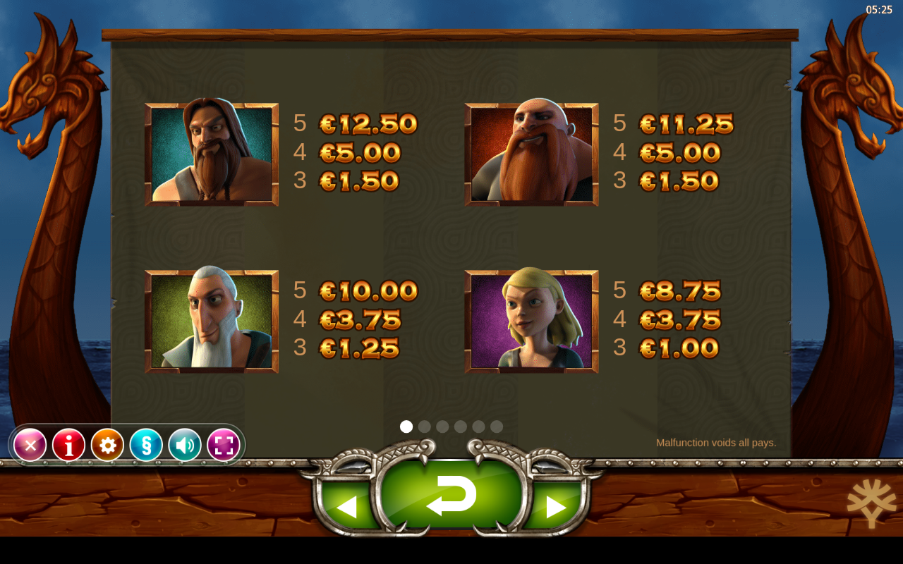 Vikings Go Wild information screen