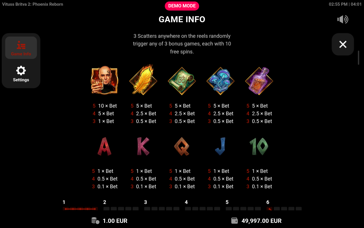 Vituss Britva 2: Phoenix Reborn information screen